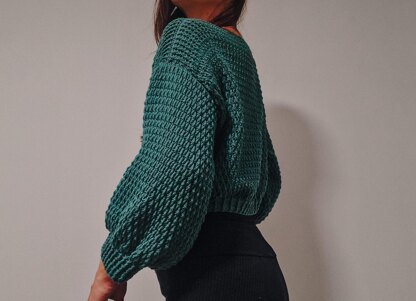 Cropped Alpine Stitch Sweater