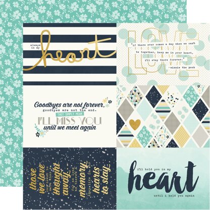 Simple Stories Heart Gold Foiled Double-Sided Cardstock 12"X12" 25/Pkg - 4"X6" Elements