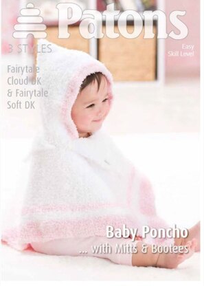 Baby Poncho and Accessories in Patons Fairytale Cloud - 3976