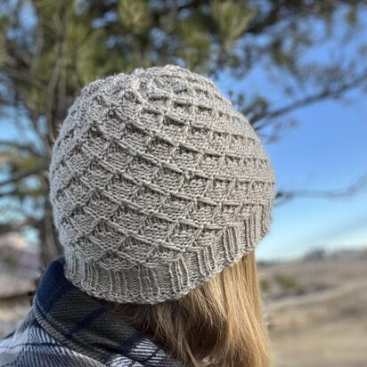 Trellis Stitch Beanie -- a loom knit pattern