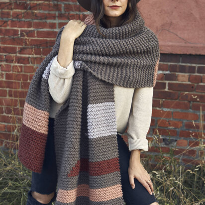 Level Up Blanket Scarf in Lion Brand Hue & Me - M20285-TWH - Downloadable PDF