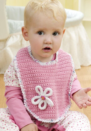 Blossom Bib in Red Heart Creme de la Creme - WC1962 - Downloadable PDF