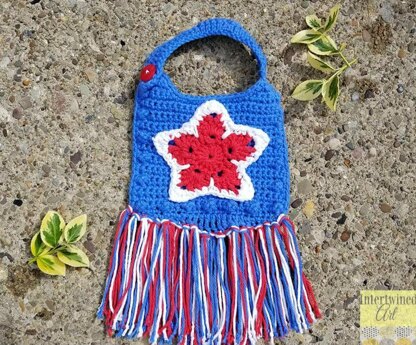 Star Spangled Boho Baby Bib