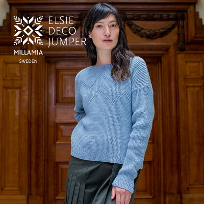Elsie Deco Jumper - Sweater Knitting Pattern for Women in MillaMia Naturally Soft Merino