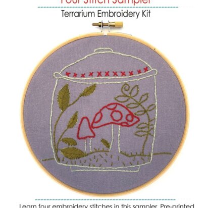 Jennifer Jangles Four Stitch Sampler Terranium Embroidery Kit