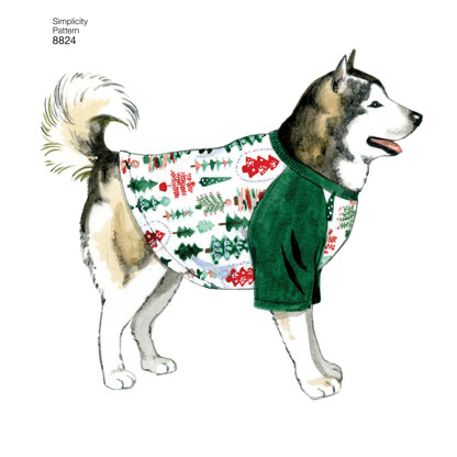 Simplicity 8824 Dog Coats in Three Sizes - Paper Pattern, Size A (S-M-L)