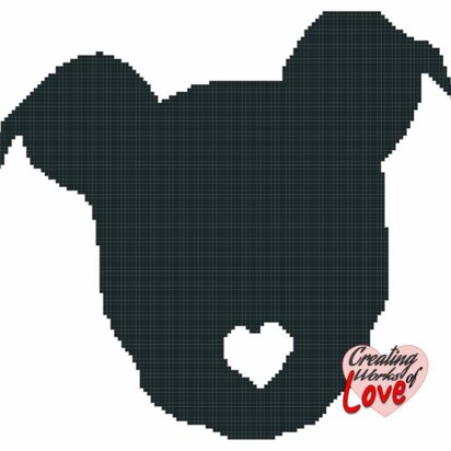 Pit Bull Heart Nose Stitch graphgan