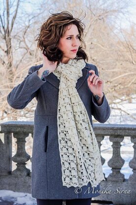 White Winter Blossom Scarf