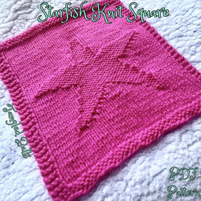 Starfish Knit Square - knitting pattern