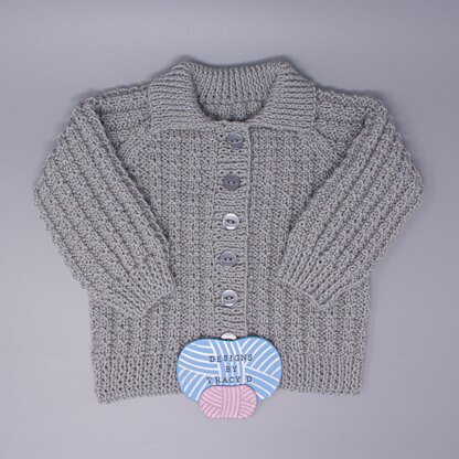George Baby Cardigan Knitting Pattern size 20" & 22" chest
