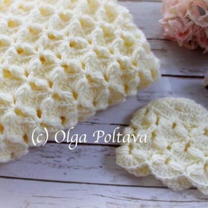 Honeycomb Baby Blanket and Hat Set