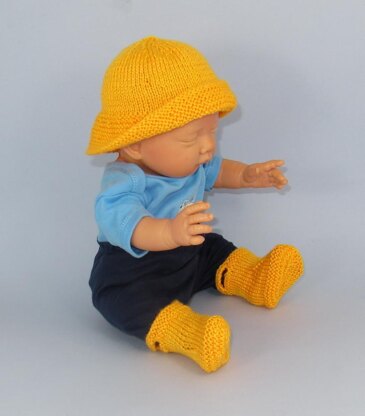 Baby Pull On Boots and Souwester Hat