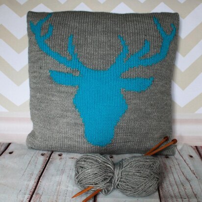 Woodland Deer/Stag Head Cushion Cover