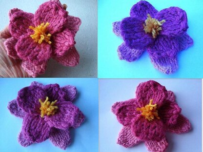 558 KNITTED ORCHID, ROSE, and LEAF