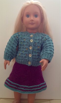 18 inch dolls beaded cardigan outfit