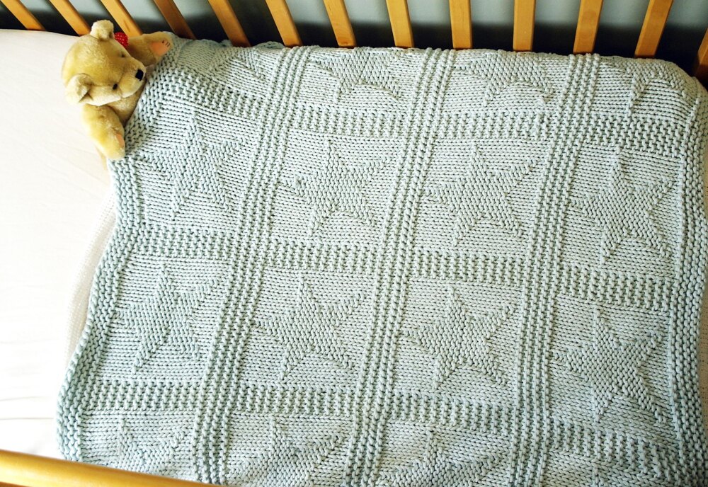 Easy Bulky baby blanket with star pattern Knitting pattern by