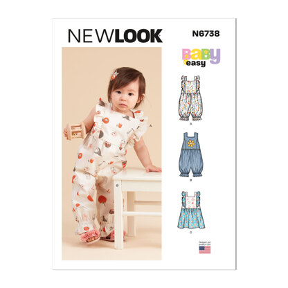 New Look Babies' Rompers and Dress N6738 - Paper Pattern, Size NB-S-M-L