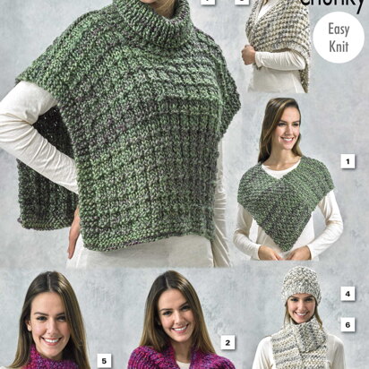 Shoulder Wrap, Shoulder Cover, Lace Triangular Wrap, Hat, Neck Scarf, Scarf and Tabbard in King Cole Gypsy Super Chunky - 5067pdf - Downloadable PDF