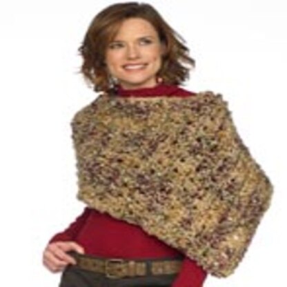 Crochet Short Poncho in Red Heart Light & Lofty - SB708-004