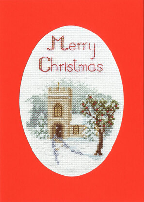 Bothy Threads Christmas Card - The Church Cross Stitch Kit - 9 x 13cm