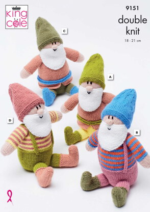 Gnomes Knitted in King Cole Big Value DK - 9151 - Downloadable PDF