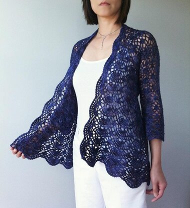 Ava - lacy shells cardigan Crochet pattern by Vicky Chan Designs ...