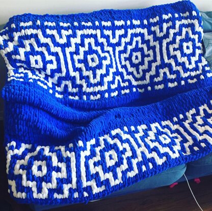 Mosaic-Knit Style Blanket