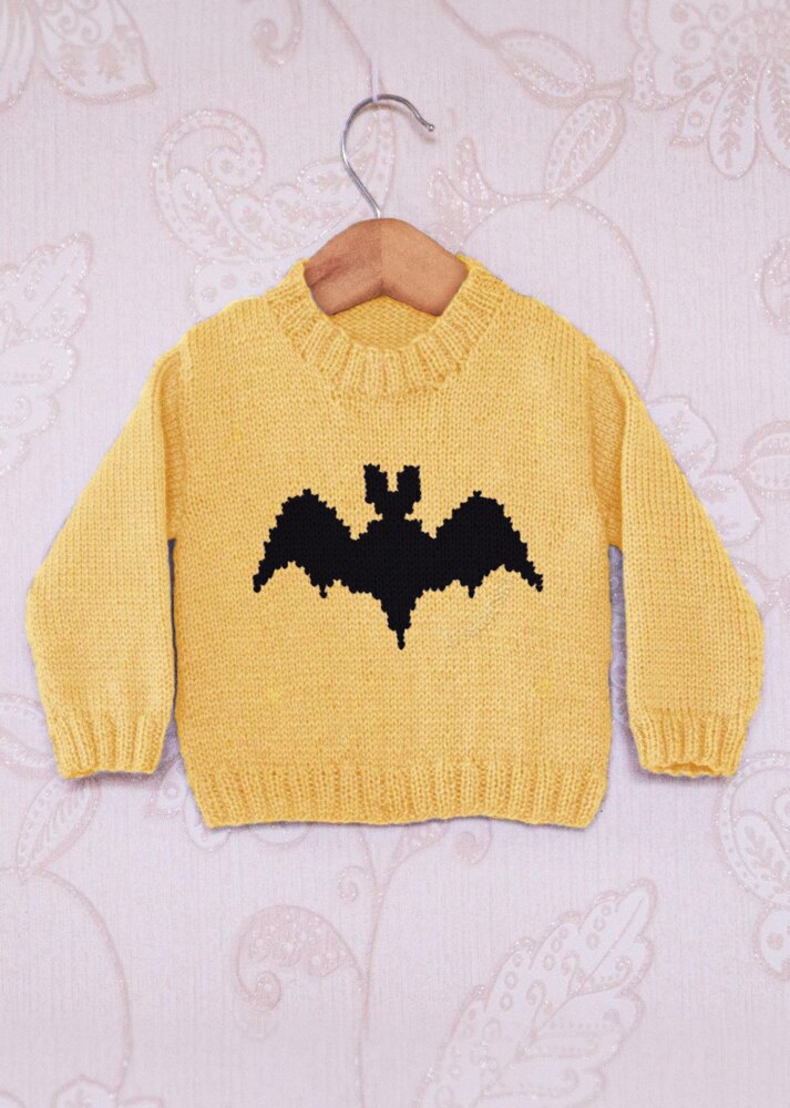 Intarsia - Bat Chart - Childrens Jumper Knitting pattern by