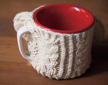 Cable Sweater for Coffee Mug