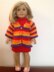 Coat of many colours and matching dress for 18 inch doll