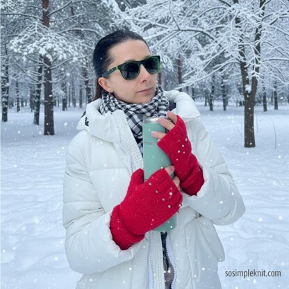 Knitted Fingerless Gloves for Woman