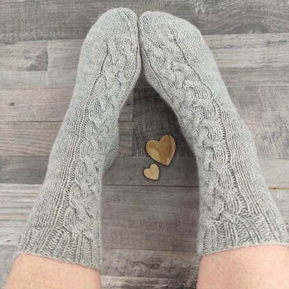 Knitting Pattern Cable Socks Mysig / Womens Socks Pattern / English & German