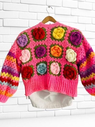 Rose Crochet Cardigan