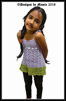 Crochet Bellflower Top Pattern Split Back Bikini Blouse For Girls