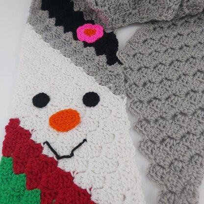 Snowman Face Scarf C2C