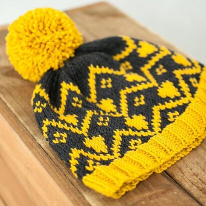 Tiddly Pom Pom Hat - knitting pattern