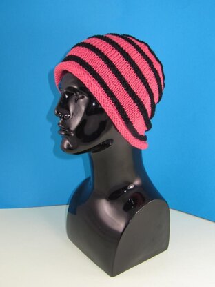 Stripe Roll Brim Beanie