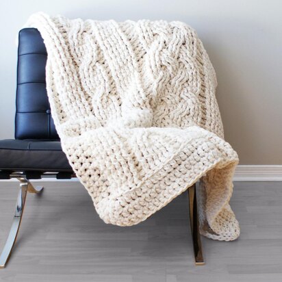 Chunky Double Cable Crochet Blanket / Rug