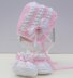 Pearls & Lace Bonnet & Booties 14-137