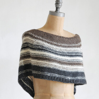 Shadow Capelet in Blue Sky Fibers Techno - Downloadable PDF - knitting pattern