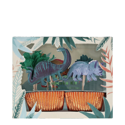 Meri Meri Dinosaur Kingdom Cupcake Kit (Set of 24 Toppers)