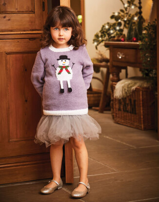 Snowman Jumper in Sirdar Snuggly Replay DK - 2602 - Downloadable PDF