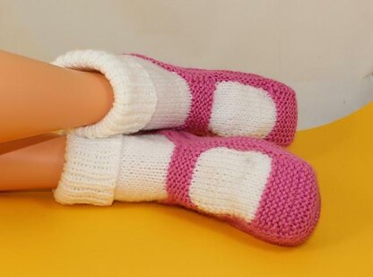 Adult Chunky Rib Cuff Sock Slippers