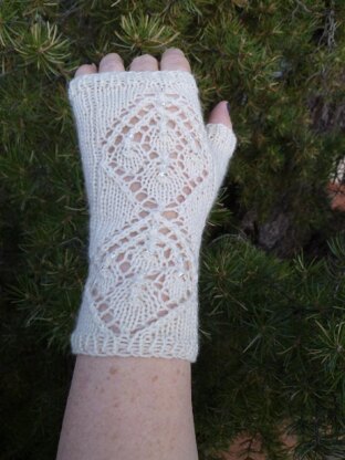 Frosted Winterberry Fingerless Gloves