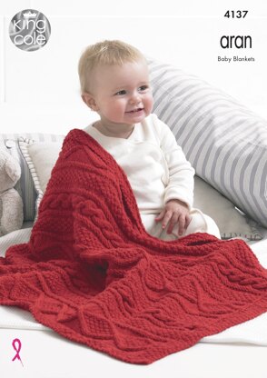 Blankets in King Cole Big Value Recycled Cotton Aran - 4137 - Downloadable PDF