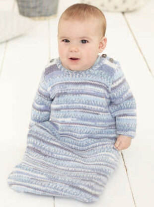 Long Sleeved and Sleeveless Sleeping Bag in Sirdar Snuggly Baby Crofter DK - 4755 - Downloadable PDF