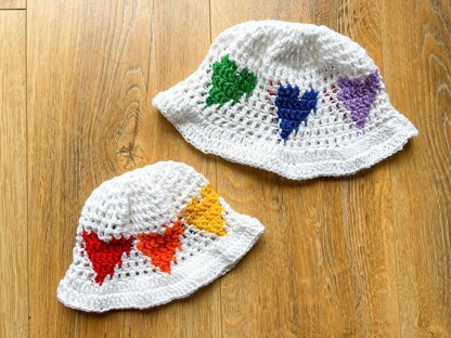 Kids Six Hearts Sunhat