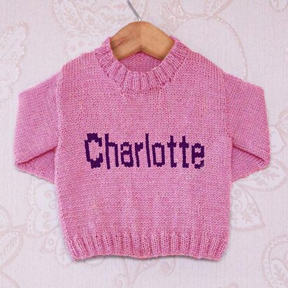 Intarsia - Charlotte Moniker Chart - Childrens Sweater