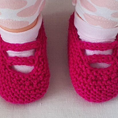 Baby shoes with i-cord bars - Andrea