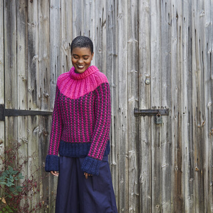 Womens Fair Isle Yoke Sweater Knitting Pattern PDF Ladies 34 - 36